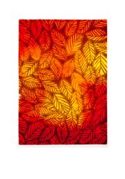 Linolschnitt, Blätter in Herbstfärbung