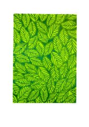 Linolschnitt, Blätter in Frühlingsgrün